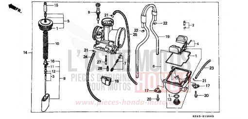 CARBURATEUR CR125RM de 1991
